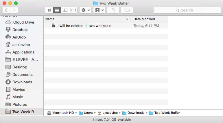Example picture of the Two Week Buffer in Action